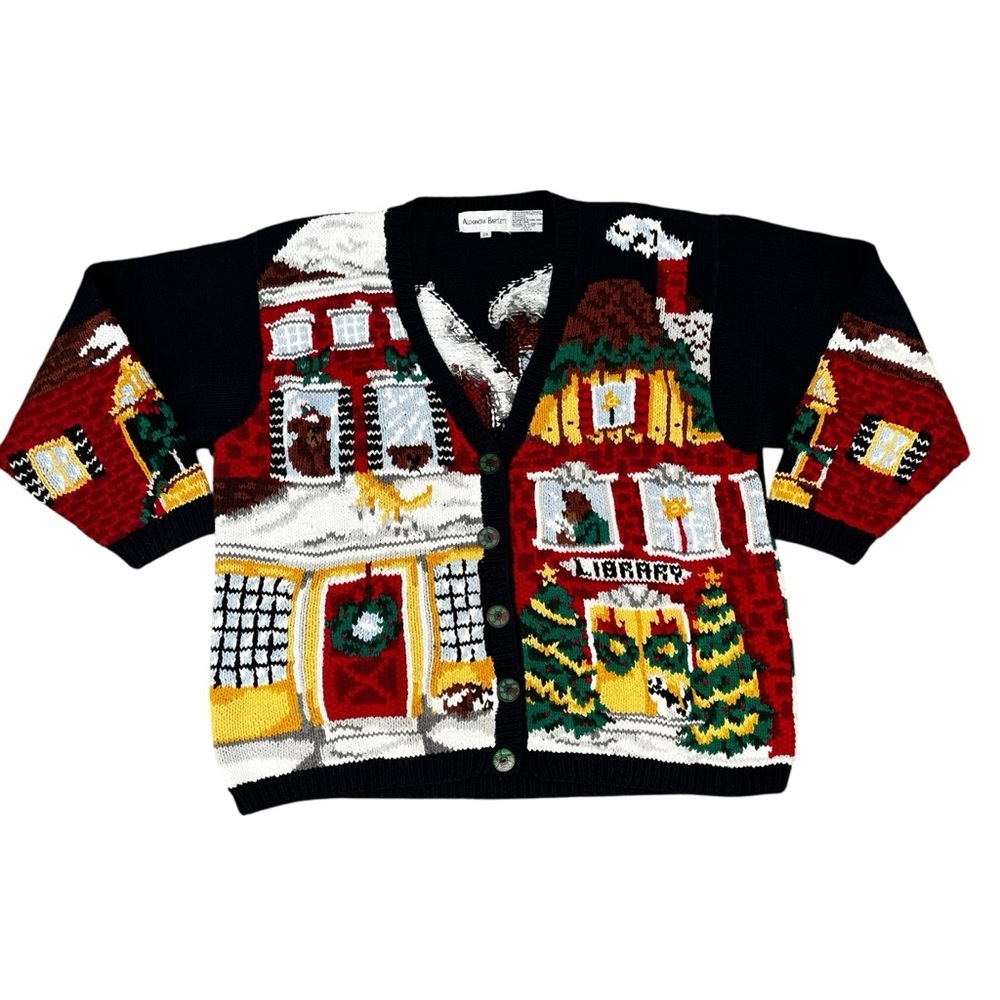 Alexandra Bartlett 2X Cardigan Library Theme Sweater